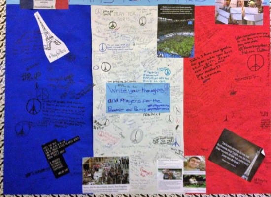 Religious Studies lessons pay tribute to Paris attacks